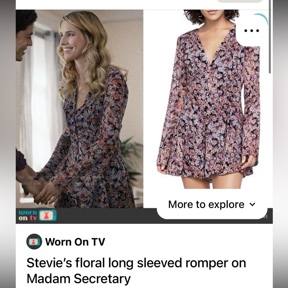 BCBG Flower Power Long Sleeve Romper